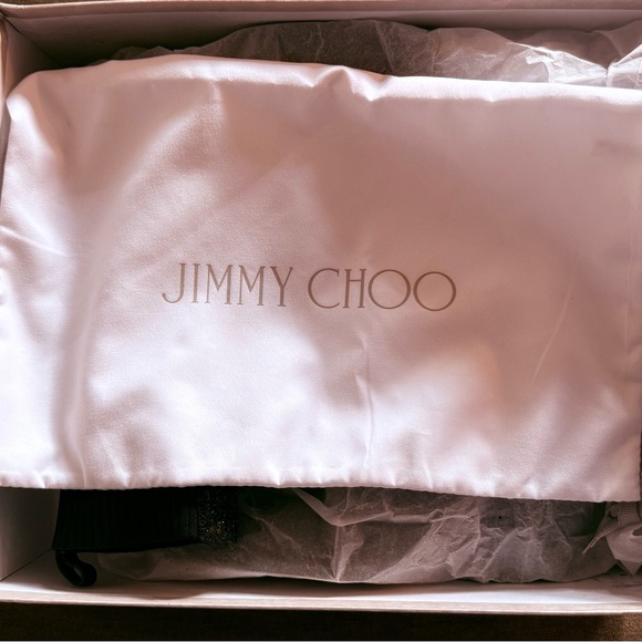 Jimmy Choo Mele Glitter 85 Western Stretch Knit Block Heel Ankle Boots Black 39 - Picture 6 of 9